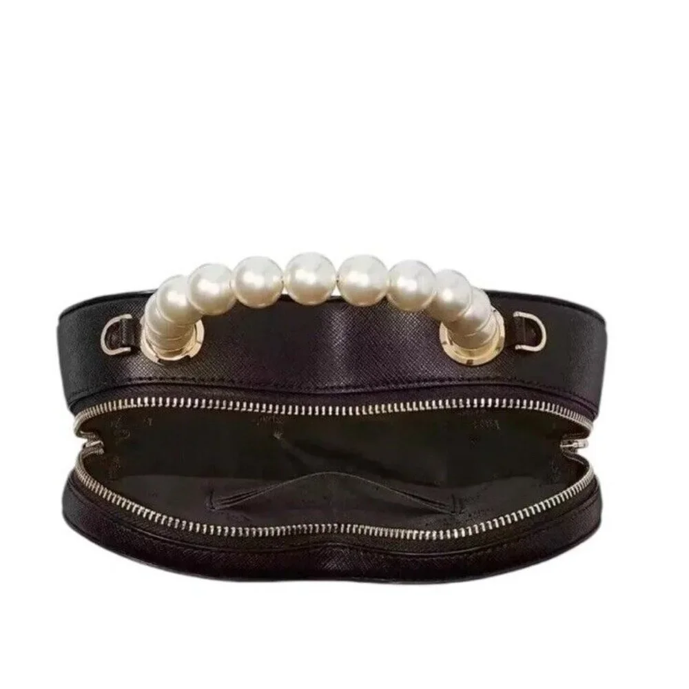 NWT Kate Spade KF516 Love Shack Heart Pearl Crossbody Purse Black Leather $389 - Picture 7 of 7